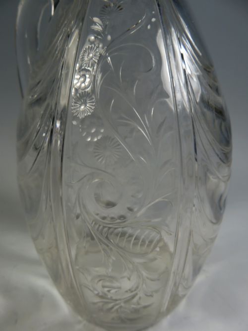 STEVENS AND WILLIAMS CUT GLASS CLARET JUG WILLIAM COMYNS SILVER MOUNT - ADDITIONAL PHOTO 4