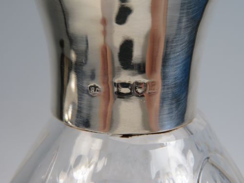 STEVENS AND WILLIAMS CUT GLASS CLARET JUG WILLIAM COMYNS SILVER MOUNT - ADDITIONAL PHOTO 5