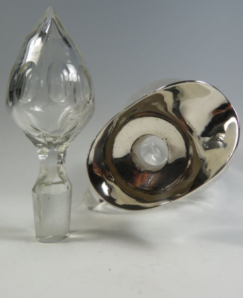 STEVENS AND WILLIAMS CUT GLASS CLARET JUG WILLIAM COMYNS SILVER MOUNT - ADDITIONAL PHOTO 6