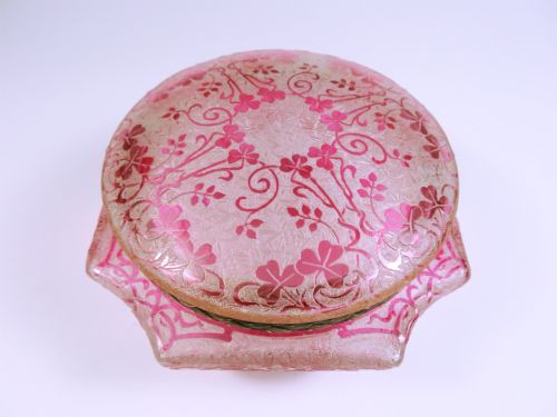 BACCARAT SILVER MOUNTED CAMEO GLASS POT AND COVER - ADDITIONAL PHOTO 1