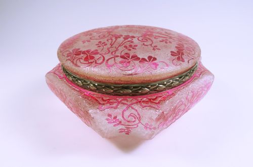 BACCARAT SILVER MOUNTED CAMEO GLASS POT AND COVER - ADDITIONAL PHOTO 2