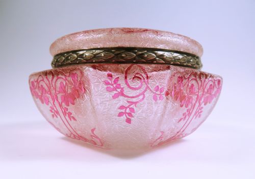 BACCARAT SILVER MOUNTED CAMEO GLASS POT AND COVER - ADDITIONAL PHOTO 5