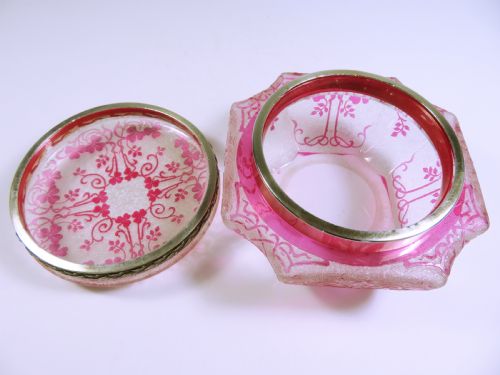 BACCARAT SILVER MOUNTED CAMEO GLASS POT AND COVER - ADDITIONAL PHOTO 6
