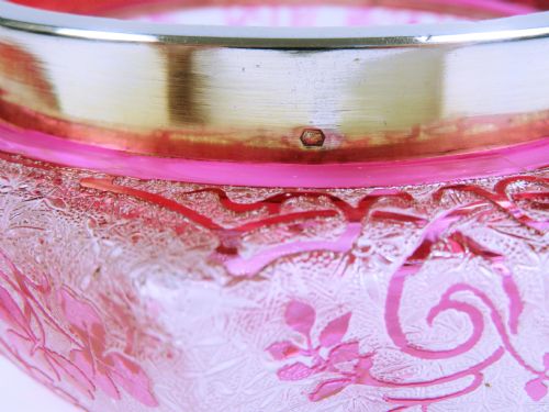 BACCARAT SILVER MOUNTED CAMEO GLASS POT AND COVER - ADDITIONAL PHOTO 7