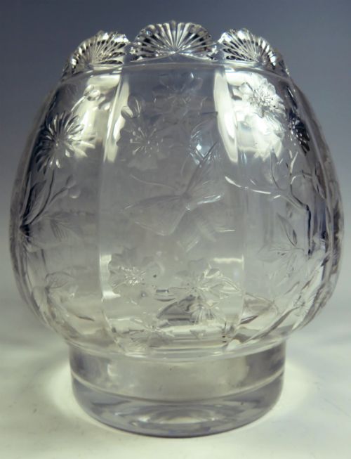stevens and williams rock cut glass vase - CATEGORY: ANTIQUE GLASS - DATED 1890