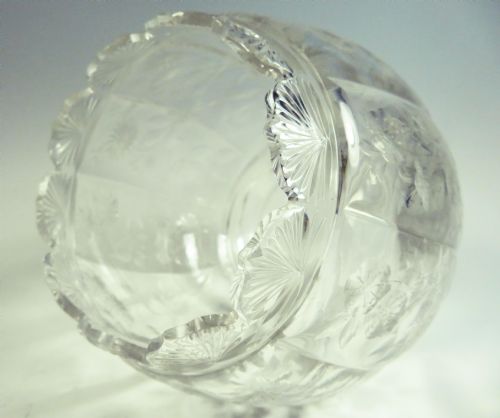 STEVENS AND WILLIAMS ROCK CUT GLASS VASE - ADDITIONAL PHOTO 9