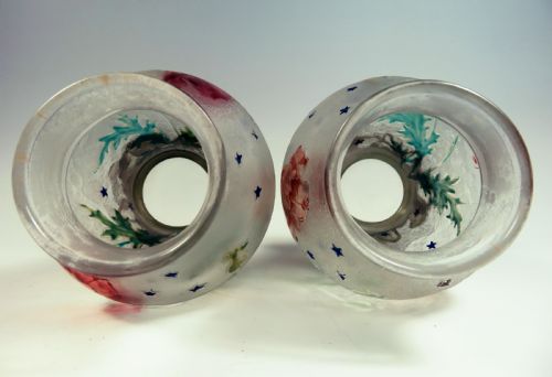 FRENCH CAMEO GLASS METAL MOUNTED VASES - ADDITIONAL PHOTO 6