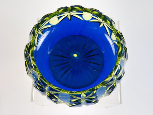 STEVENS AND WILLIAMS 2 COLOUR URANIUM GLASS PRESERVE POTS - ADDITIONAL PHOTO 9