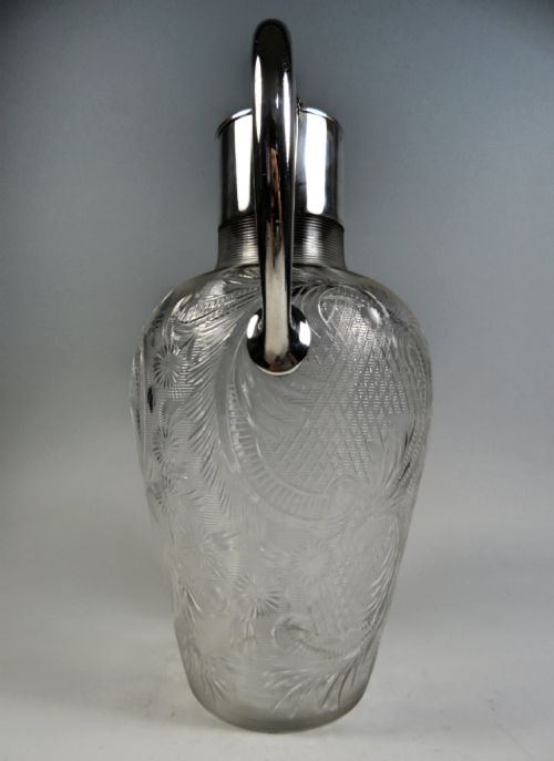 STEVENS AND WILLIAMS INTAGLIO CUT THREADED GLASS CLARET JUG - ADDITIONAL PHOTO 2