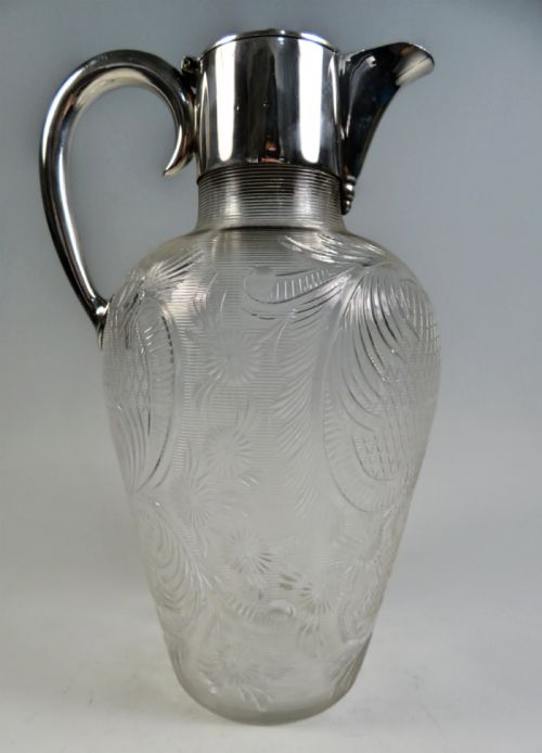 STEVENS AND WILLIAMS INTAGLIO CUT THREADED GLASS CLARET JUG - ADDITIONAL PHOTO 3