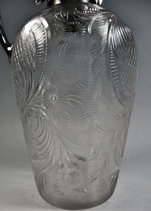 STEVENS AND WILLIAMS INTAGLIO CUT THREADED GLASS CLARET JUG - ADDITIONAL PHOTO 4