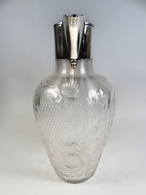 STEVENS AND WILLIAMS INTAGLIO CUT THREADED GLASS CLARET JUG - ADDITIONAL PHOTO 5