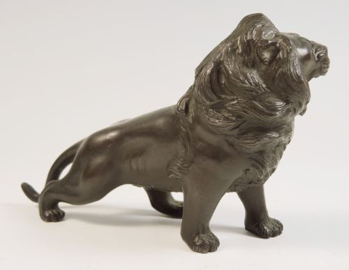 JAPANESE MEIJI PERIOD BRONZE OKIMONO OF A LION BY SEIYA - ADDITIONAL PHOTO 1
