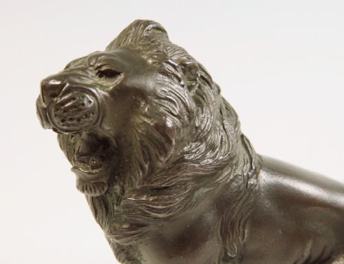 JAPANESE MEIJI PERIOD BRONZE OKIMONO OF A LION BY SEIYA - ADDITIONAL PHOTO 6
