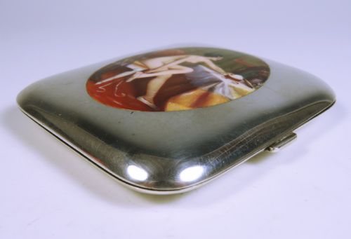 STERLING SILVER EROTIC ENAMEL CIGARETTE CASE - ADDITIONAL PHOTO 2