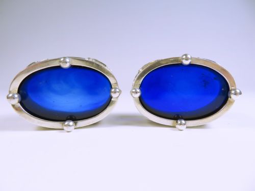 PAIR OF ENGLISH HALLMARKED SILVER GLASS LINED SALT CELLARS - ADDITIONAL PHOTO 5