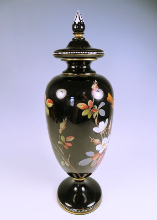 HARRACH BLACK GLASS VASE AND COVER - ADDITIONAL PHOTO 4
