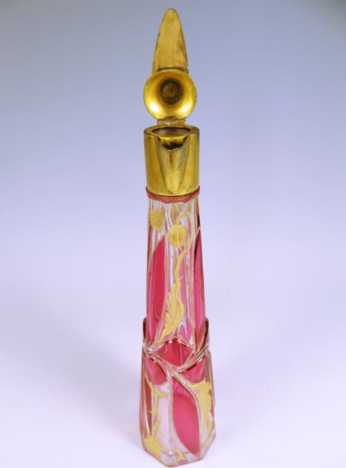 BOHEMIAN FLASHED CRANBERRY GLASS CLARET JUG - ADDITIONAL PHOTO 3