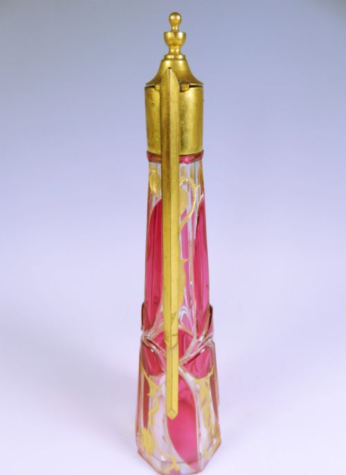 BOHEMIAN FLASHED CRANBERRY GLASS CLARET JUG - ADDITIONAL PHOTO 5