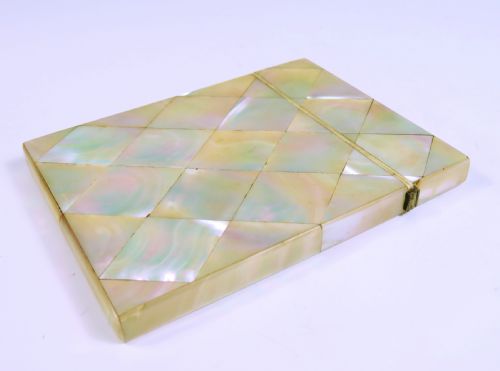 VICTORIAN CHECKERED MOTHER OF PEARL CARD CASE - ADDITIONAL PHOTO 2