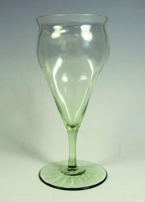 green poppy head wine glass harry powell c1890 - CATEGORY: ANTIQUE GLASS - DATED 1890