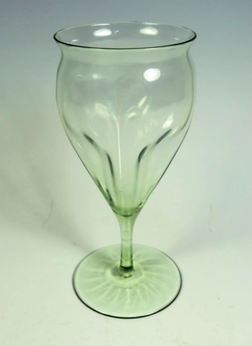 GREEN POPPY HEAD WINE GLASS HARRY POWELL C1890 - ADDITIONAL PHOTO 1