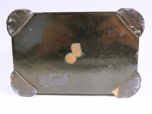 VICTORIAN MOTHER OF PEARL PAPIER MACHE TEA CADDY - ADDITIONAL PHOTO 5