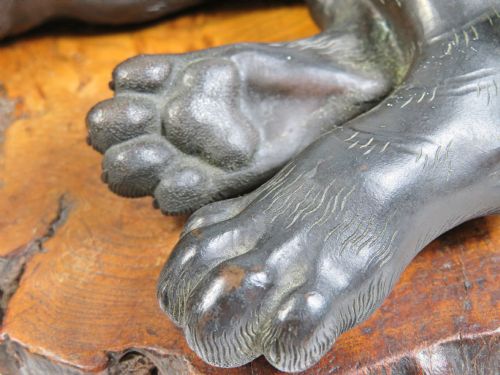 JAPANESE MEIJI PERIOD BRONZE RECUMBENT TIGER - ADDITIONAL PHOTO 8