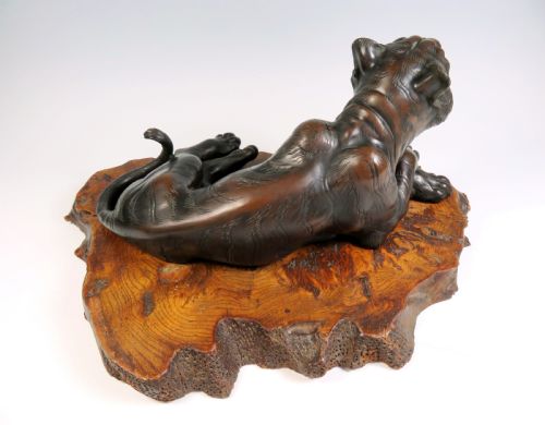 JAPANESE MEIJI PERIOD BRONZE RECUMBENT TIGER - ADDITIONAL PHOTO 11