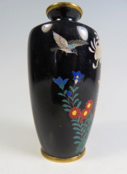 JAPANESE MEIJI PERIOD CLOISONNE ENAMEL VASE BY GONDA HIROSUKE - ADDITIONAL PHOTO 2