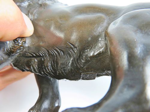 JAPANESE BRONZE LION ON STAND GENRYUSAI SEIYA - ADDITIONAL PHOTO 6