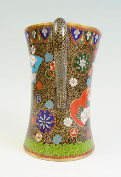 JAPANESE MEIJI PERIOD CLOISONNE ENAMEL BEAKER VASE TAKAHARA KOMAJIRO - ADDITIONAL PHOTO 2