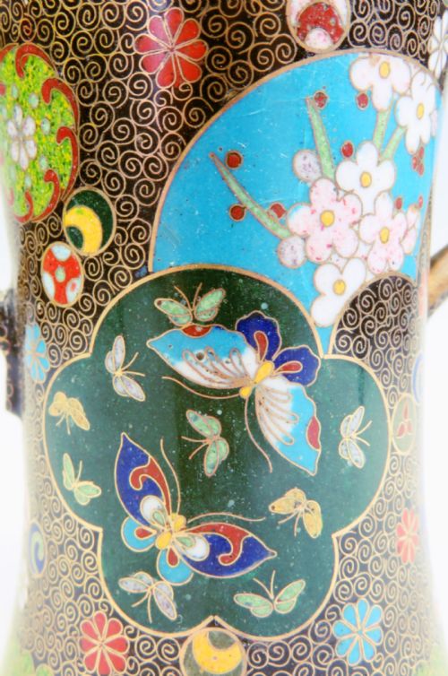 JAPANESE MEIJI PERIOD CLOISONNE ENAMEL BEAKER VASE TAKAHARA KOMAJIRO - ADDITIONAL PHOTO 4