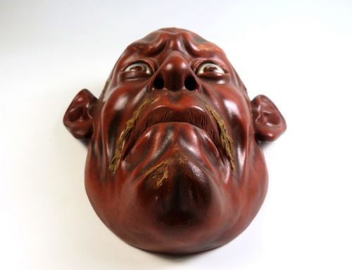 JAPANESE MEIJI PERIOD LIFE SIZE LACQUER NOH MASK - ADDITIONAL PHOTO 2
