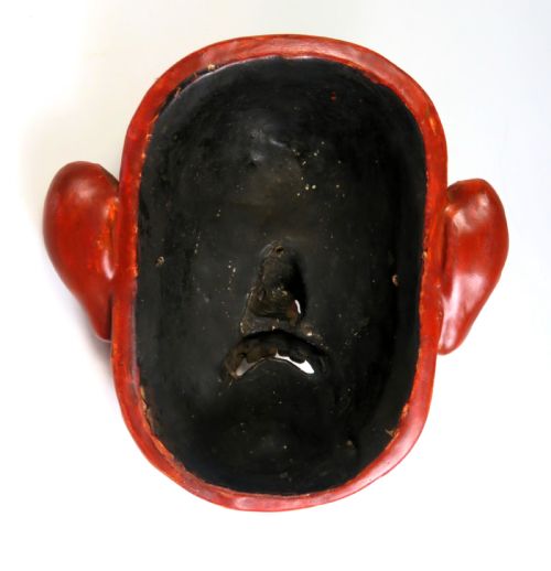 JAPANESE MEIJI PERIOD LIFE SIZE LACQUER NOH MASK - ADDITIONAL PHOTO 3