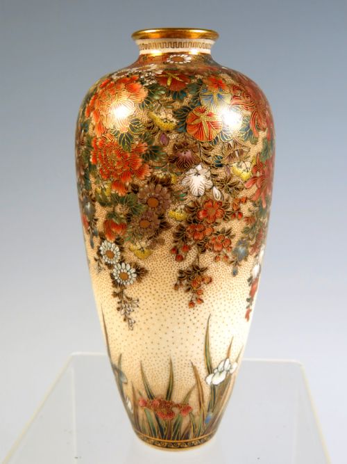 JAPANESE SATSUMA POTTERY VASE BY SEIKOZAN - ADDITIONAL PHOTO 2