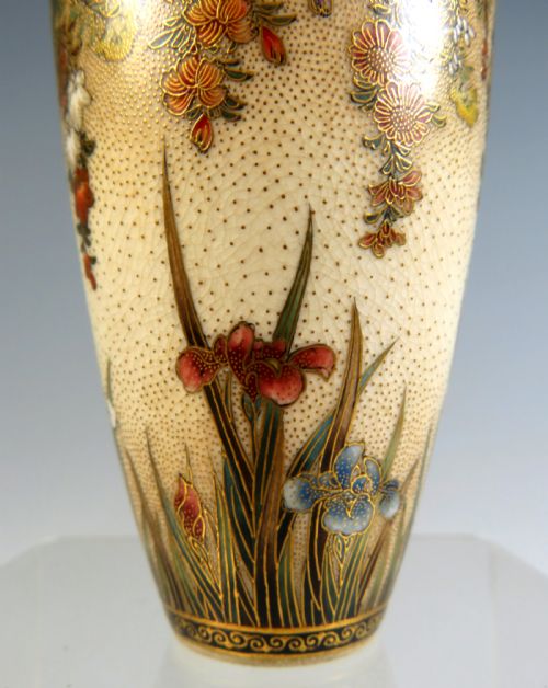 JAPANESE SATSUMA POTTERY VASE BY SEIKOZAN - ADDITIONAL PHOTO 6