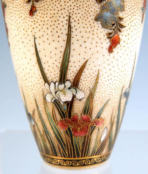 JAPANESE SATSUMA POTTERY VASE BY SEIKOZAN - ADDITIONAL PHOTO 7