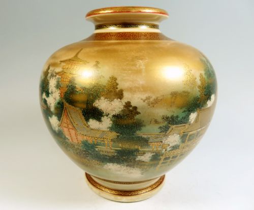 JAPANESE SATSUMA POTTERY VASE OF KIYOMIZU DERA - ADDITIONAL PHOTO 2