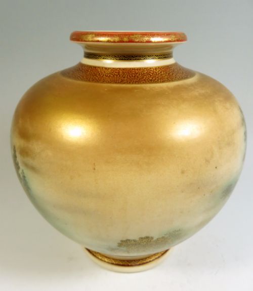 JAPANESE SATSUMA POTTERY VASE OF KIYOMIZU DERA - ADDITIONAL PHOTO 4