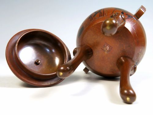 JAPANESE MEIJI PERIOD BRONZE MIXED METAL KORO BY NOGAWA - ADDITIONAL PHOTO 9