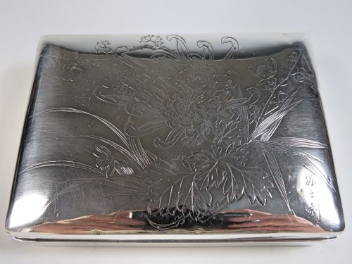 JAPANESE MEIJI PERIOD SILVER BOX AND TRAY - ADDITIONAL PHOTO 5