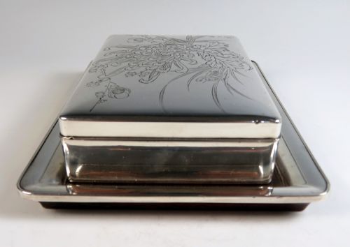 JAPANESE MEIJI PERIOD SILVER BOX AND TRAY - ADDITIONAL PHOTO 6