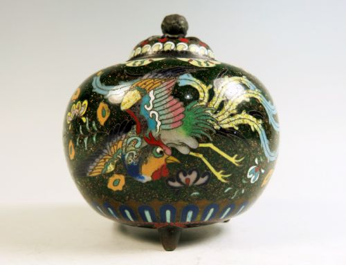 JAPANESE MEIJI PERIOD CLOISONNE ENAMEL KORO - ADDITIONAL PHOTO 2