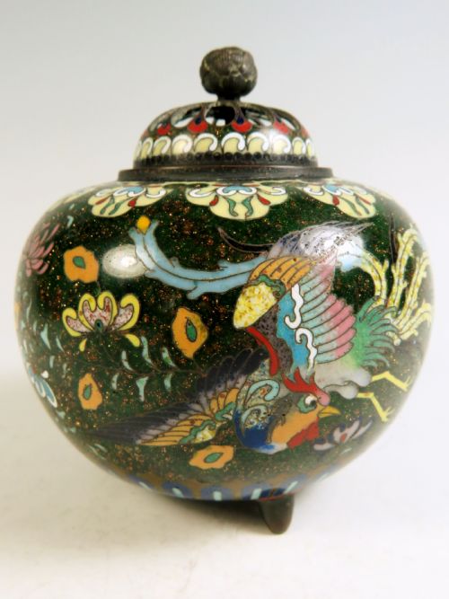 JAPANESE MEIJI PERIOD CLOISONNE ENAMEL KORO - ADDITIONAL PHOTO 6