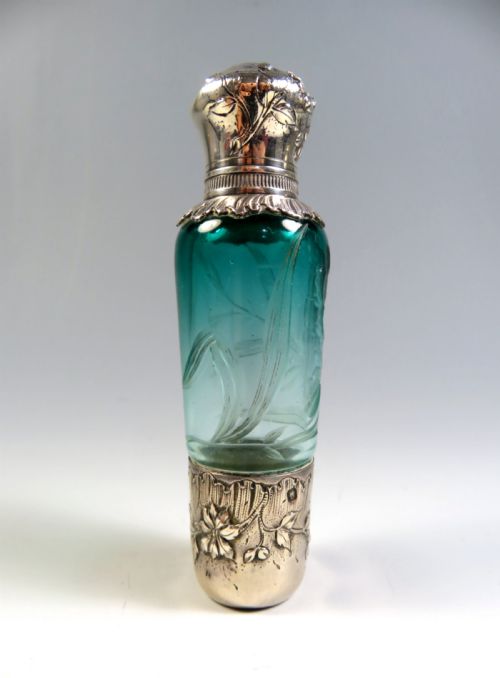 DAUM GLASS SCENT BOTTLE WITH SILVER MOUNTS - ADDITIONAL PHOTO 1