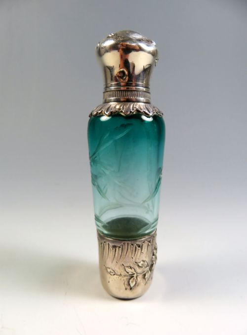 DAUM GLASS SCENT BOTTLE WITH SILVER MOUNTS - ADDITIONAL PHOTO 2