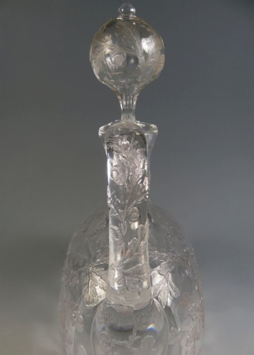 THOMAS WEBB CLEAR CAMEO GLASS ACORN CLARET JUG - ADDITIONAL PHOTO 4