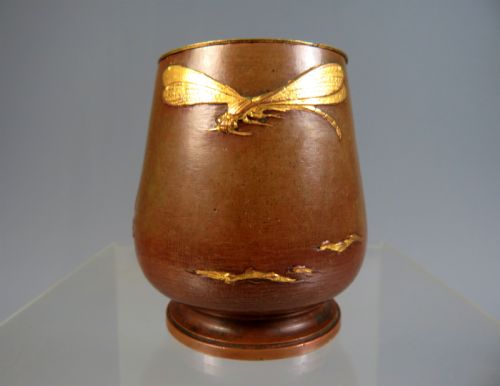 japanese meiji period bronze brush pot - CATEGORY: ANTIQUE METAL - DATED 1900