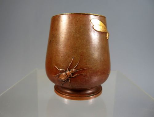 JAPANESE MEIJI PERIOD BRONZE BRUSH POT - ADDITIONAL PHOTO 1